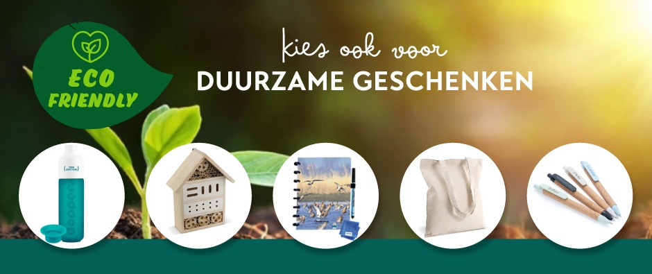 Duurzame relatiegeschenken bedrukken met uw logo - Topgiving